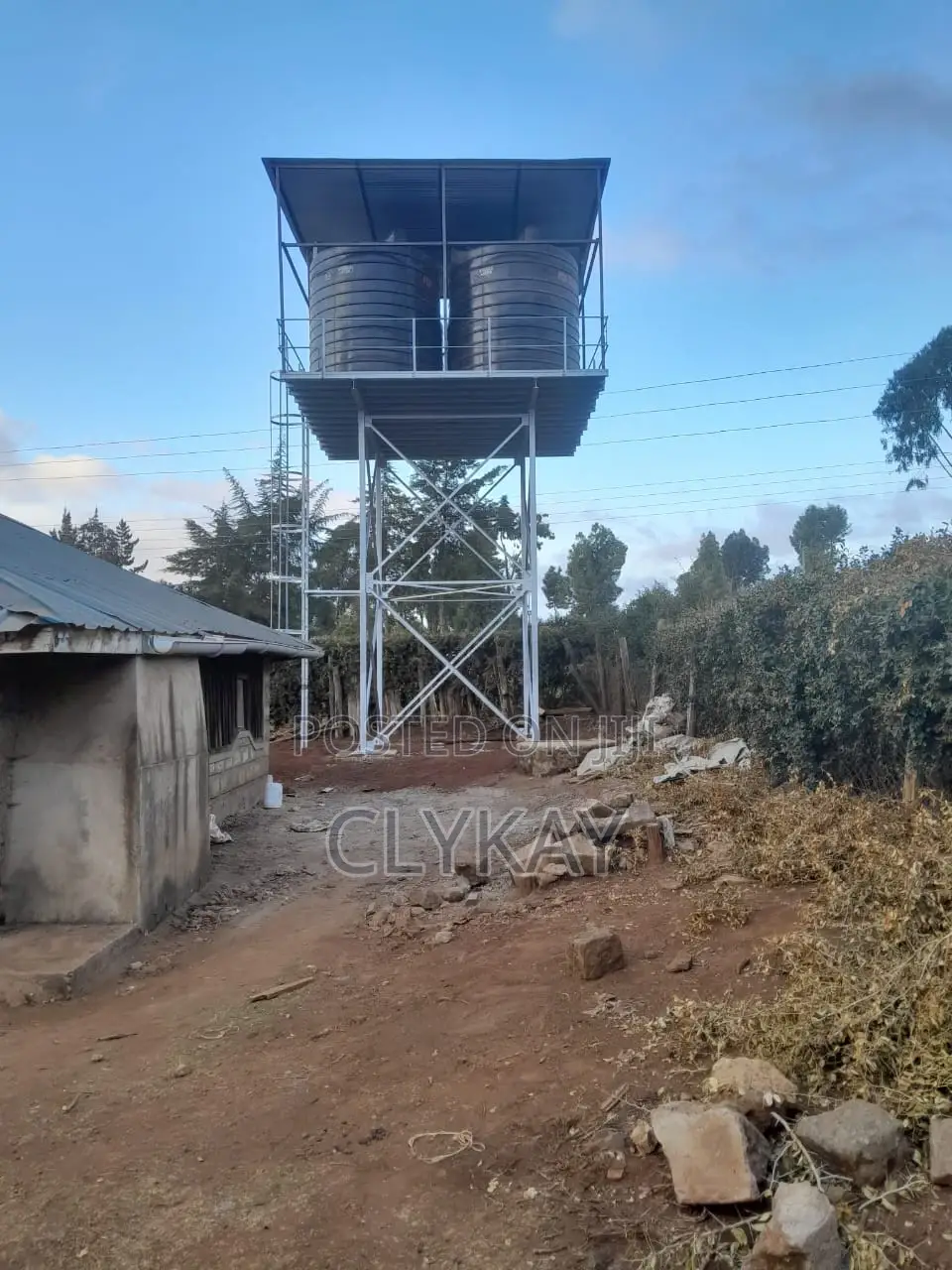 Steel Tower With Plastic Tanks