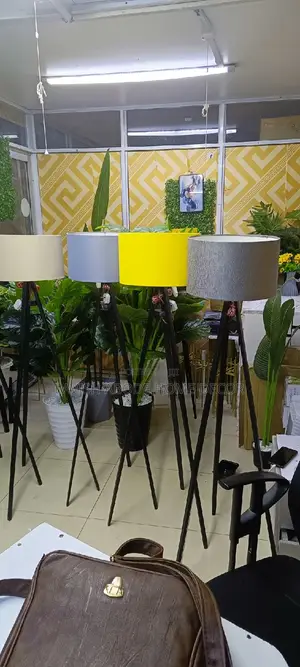 Floor Wooden Standing Tripod Lamp Long All Colors Available