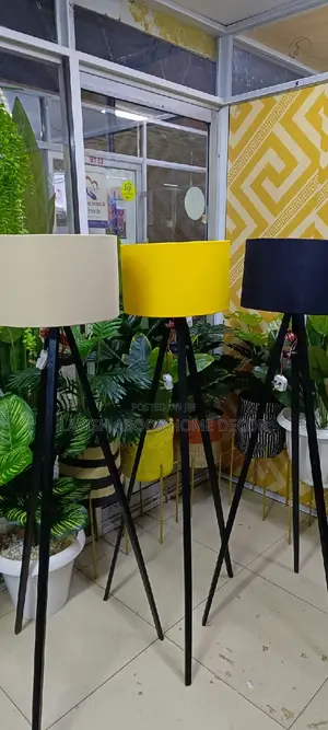 Floor Standing Tripod Lamp With Variety of Colors Lampshades