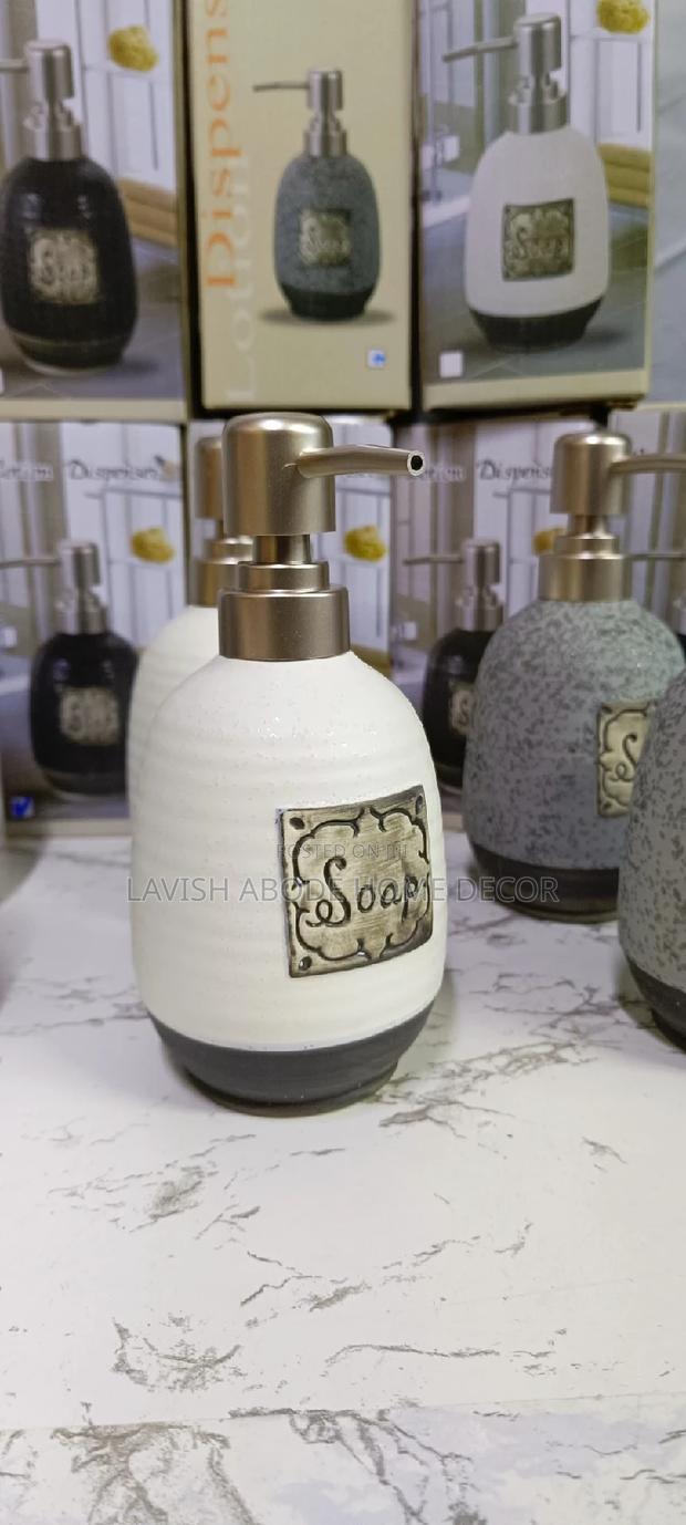 White Ceramic Soap Dispenser - main view