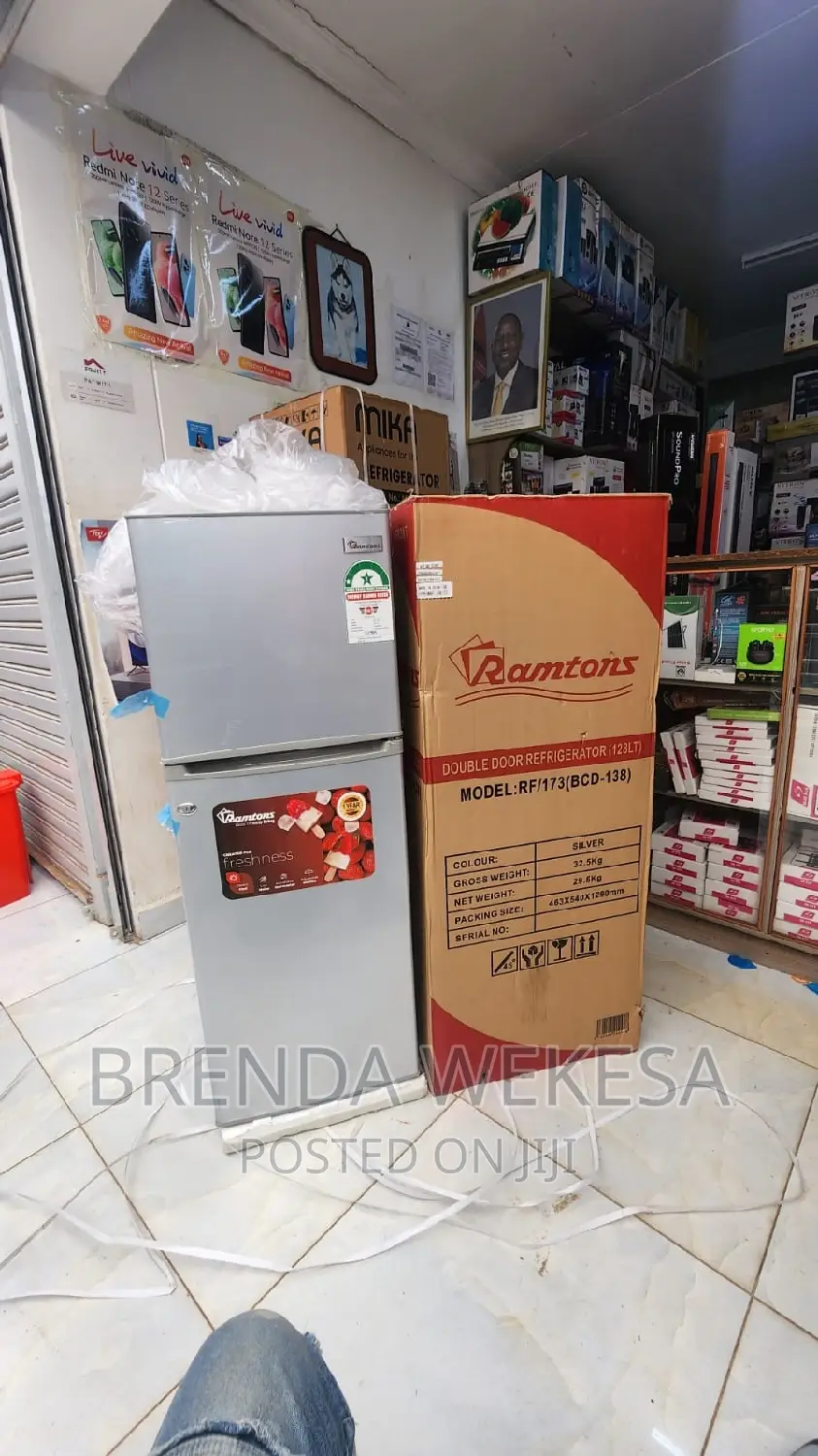 Ramtons 128 Liters 2 Door Direct Cool Fridge, Silver-