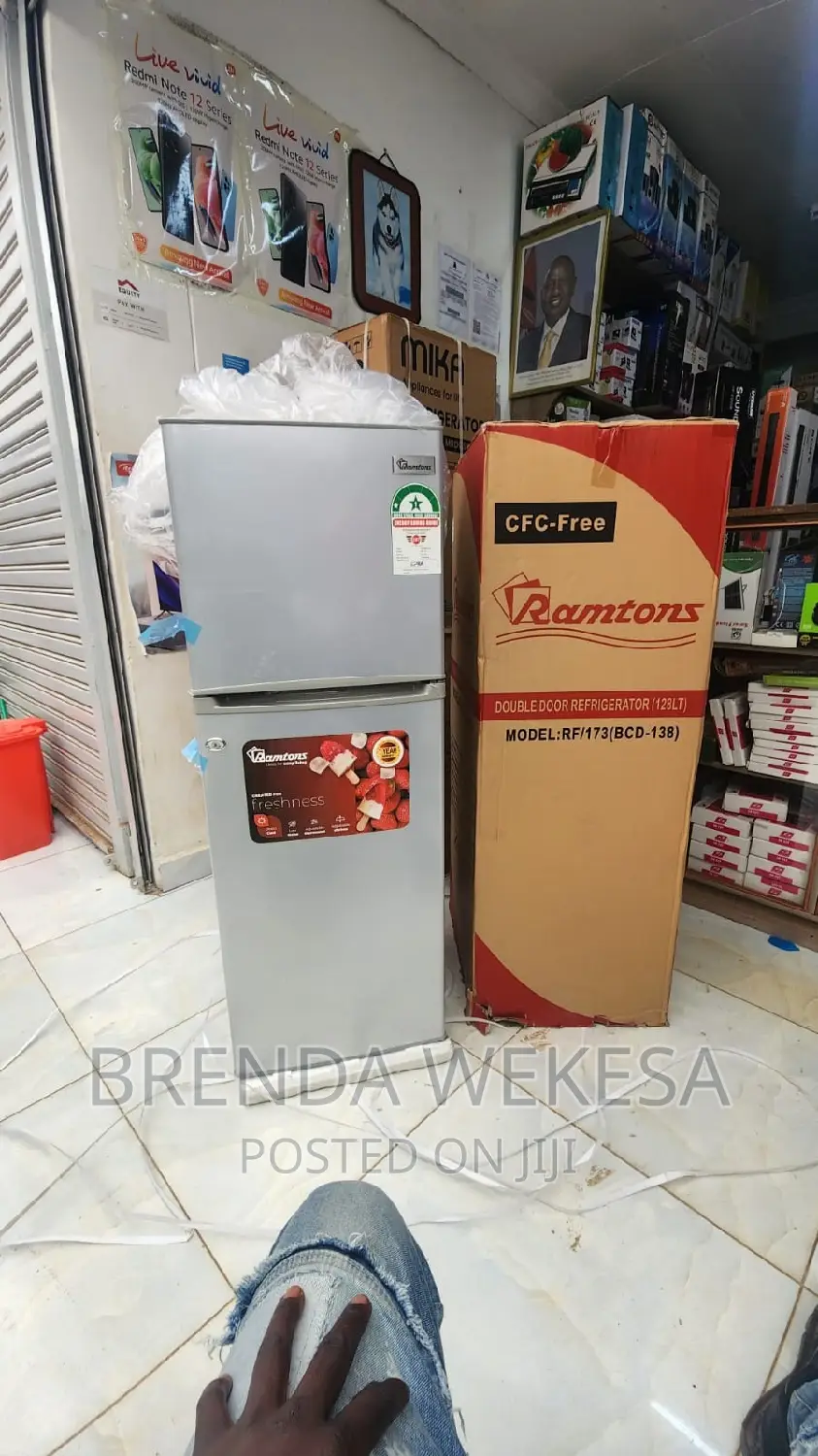 Ramtons 128 Liters 2 Door Direct Cool Fridge, Silver-