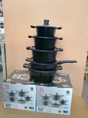 Nonstick Bosch 11 PCS Granite Cookware Set Pots Sufuria .