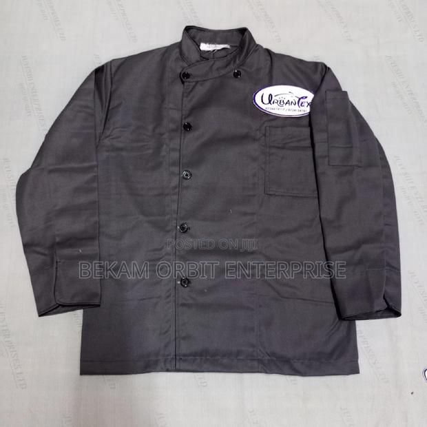 Urban-style Customized Gray Cotton Chef Jacket - main view