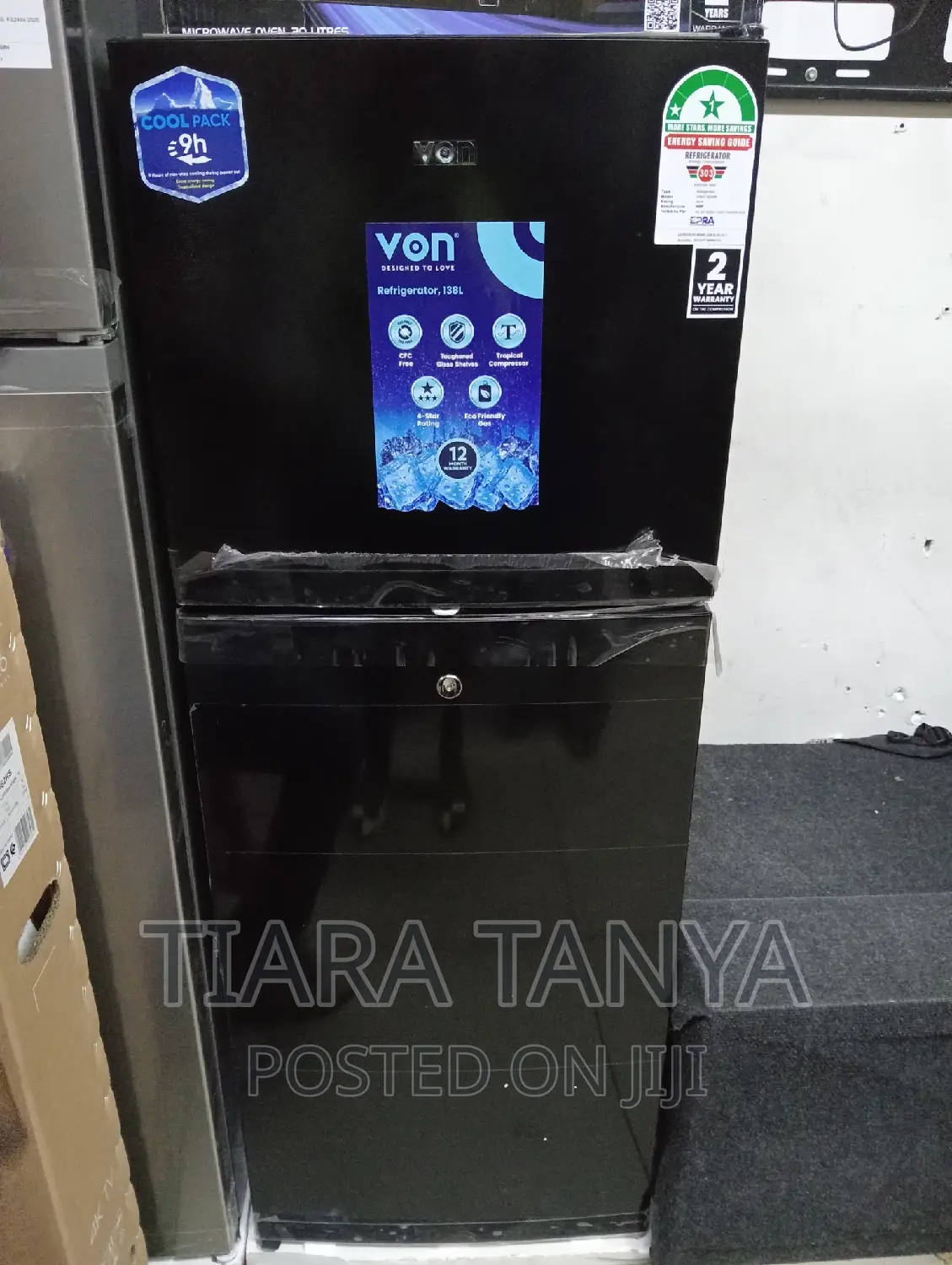 Von VART-19DHS 136L Double Door Fridge