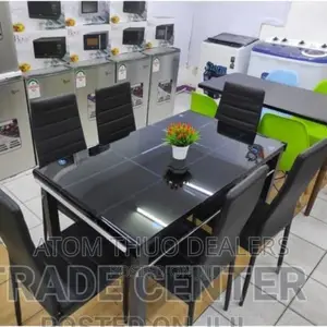 Dining Table With 6 Chairs Black in Colour