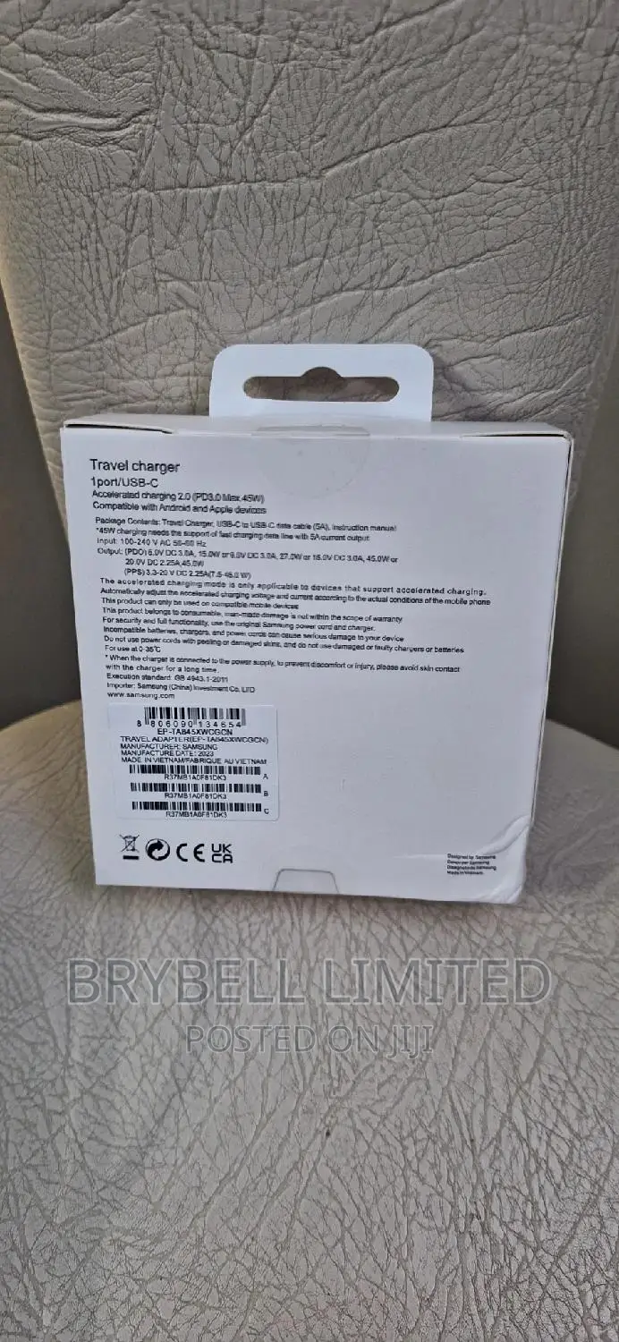 45 Watts C to C Original Samsung Charger