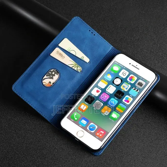 Pova 5 Case Leather Case Cover - Blue