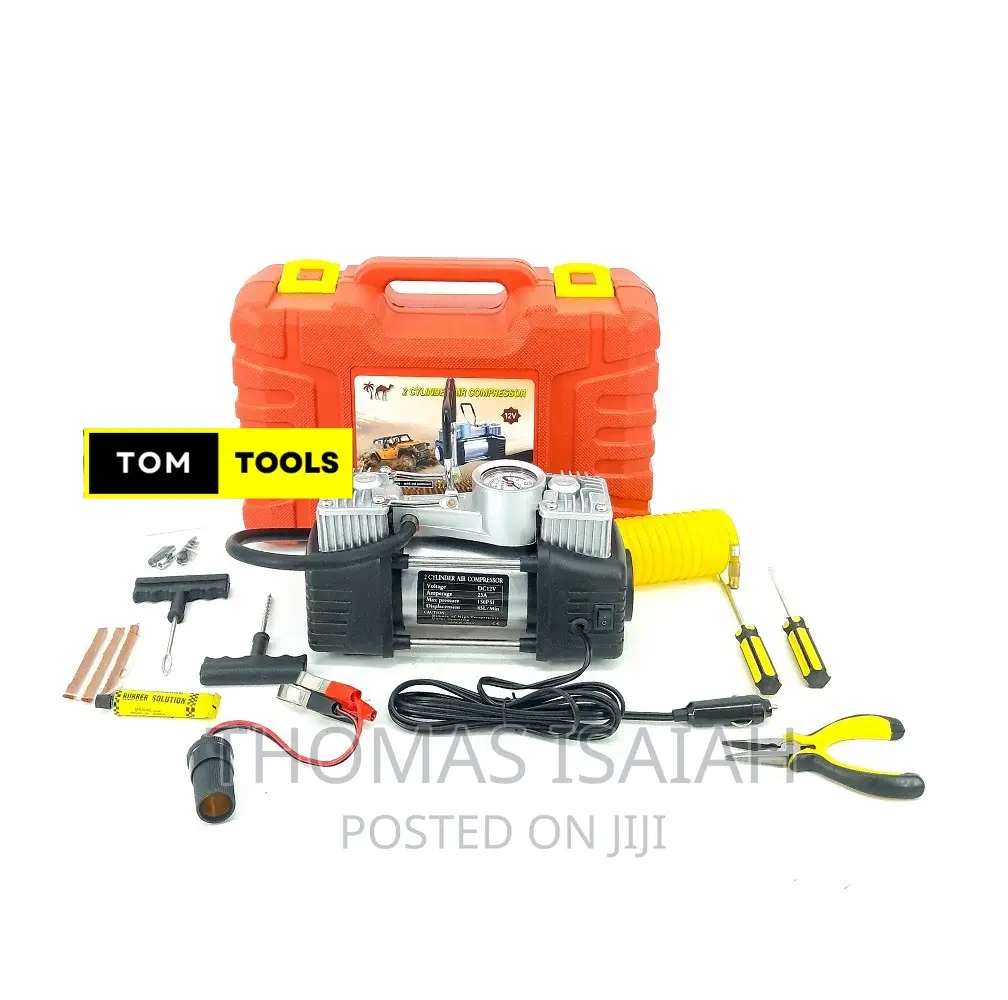 2 Cylinder Air Compressor Tyre Inflator Tyre Kit With Case