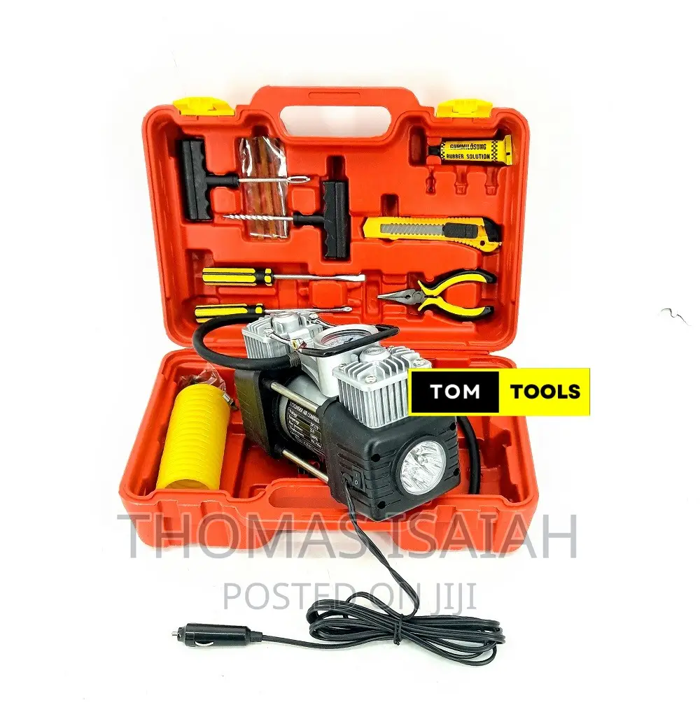 2 Cylinder Air Compressor Tyre Inflator Tyre Kit With Case