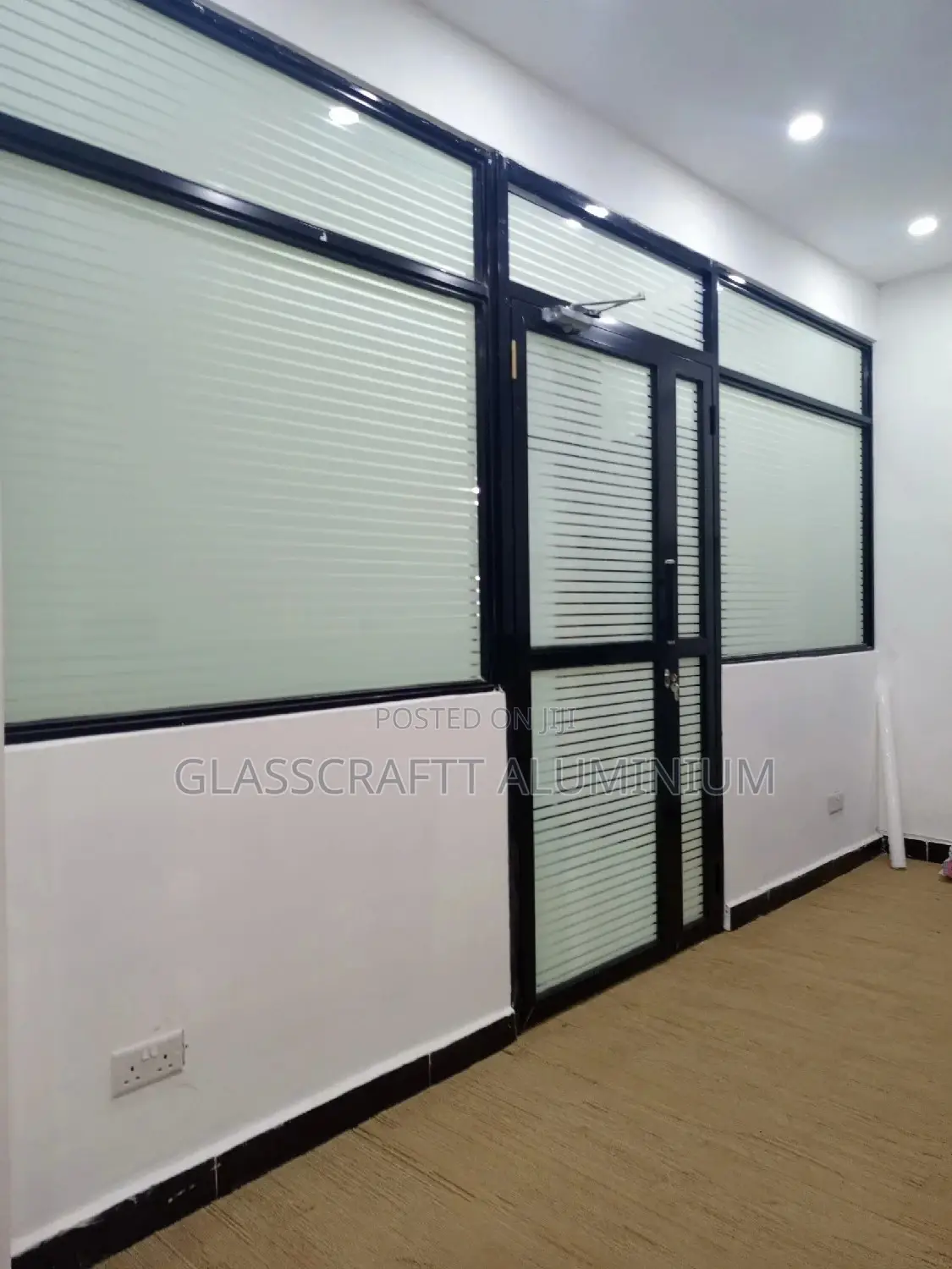 Coated Black Aluminum Swing Door