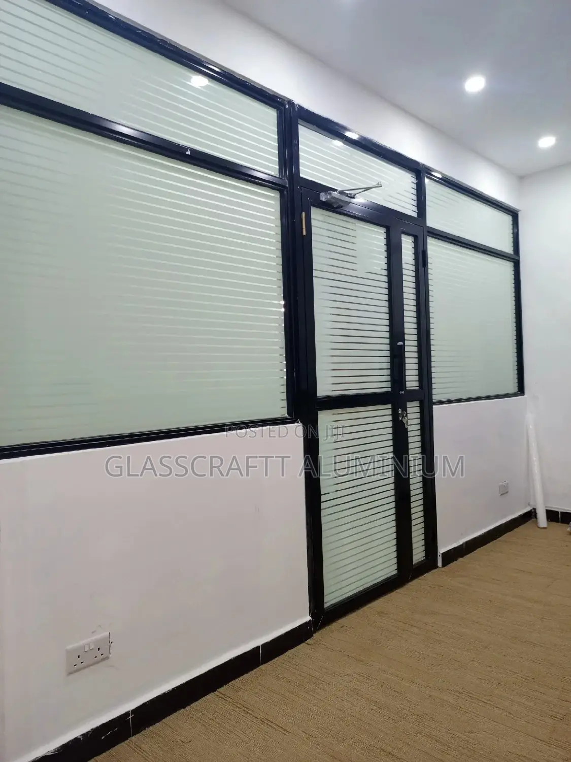 Coated Black Aluminum Swing Door