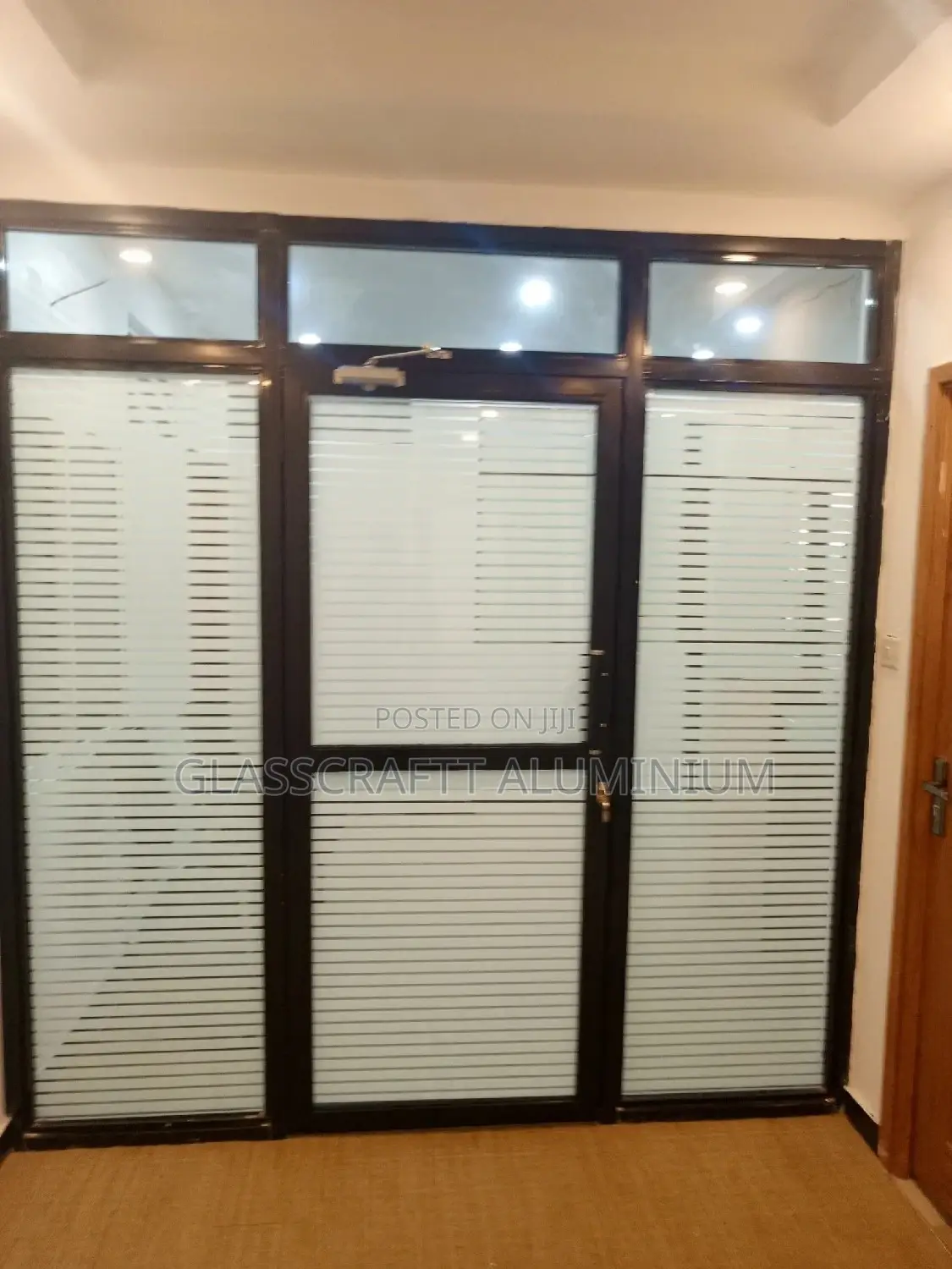 Coated Black Aluminum Swing Door