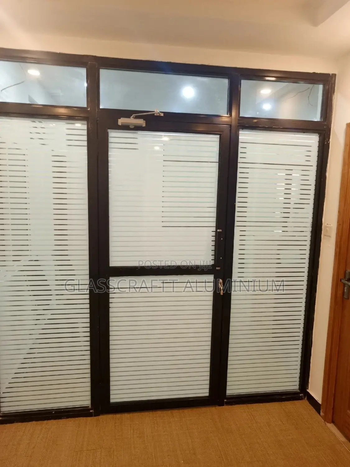 Coated Black Aluminum Swing Door