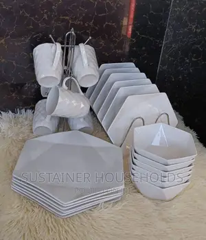 *24pc Hexagonal Ceramic Dinner Set*