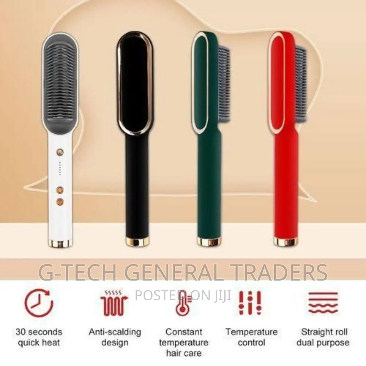 Generic Electric Hair Straightener Brush Iron Hot Comb