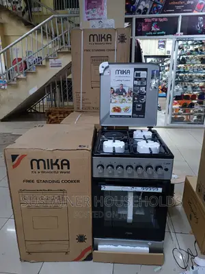 MIKA 50*60 STANDING COOKER With 3gas+1electic Plate SILVER