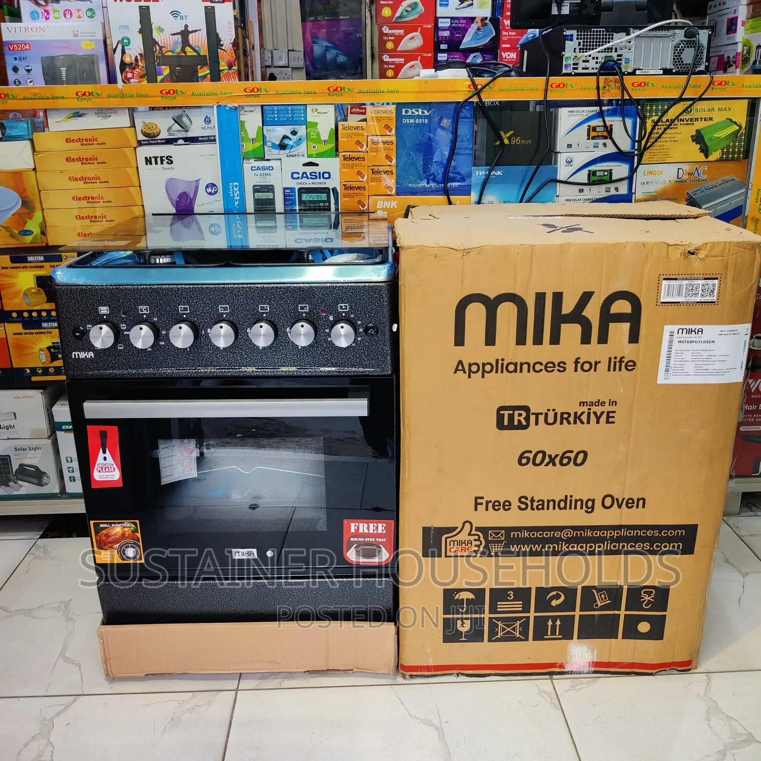 *Mika Standing Cooker 3G+1E, 60*60cm, Electric Oven