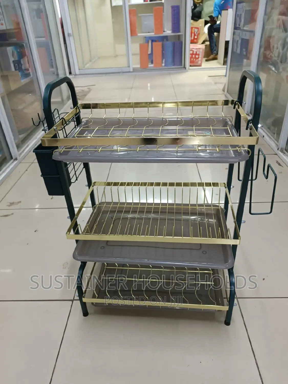 Offers ! Advanced 3 Layer Dishrack Green Gold