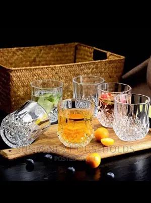 *6pcs Short Diamond Whisky Glasses