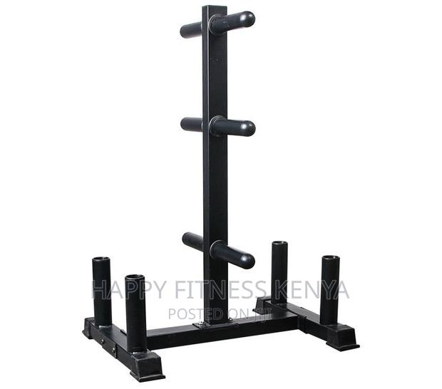 Barbell Holder Weight Plate Stand Shelf Removable - thumbnail 3