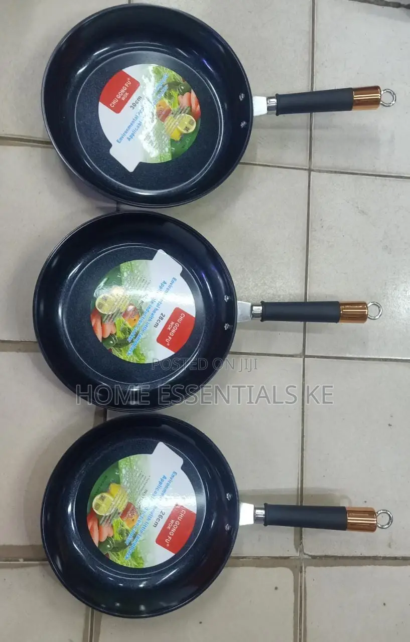 Heavy-Duty Black Granite Frying Pan 26cm,28cm,30cm