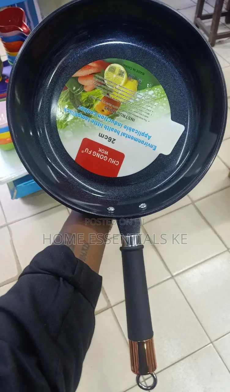 Heavy-Duty Black Granite Frying Pan 26cm,28cm,30cm