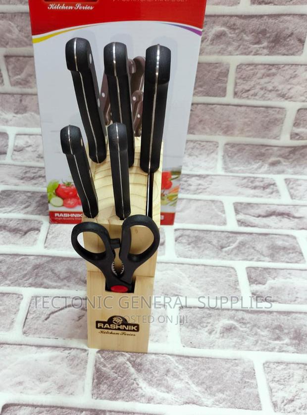 7pc Knife Set With Black Handles - main view