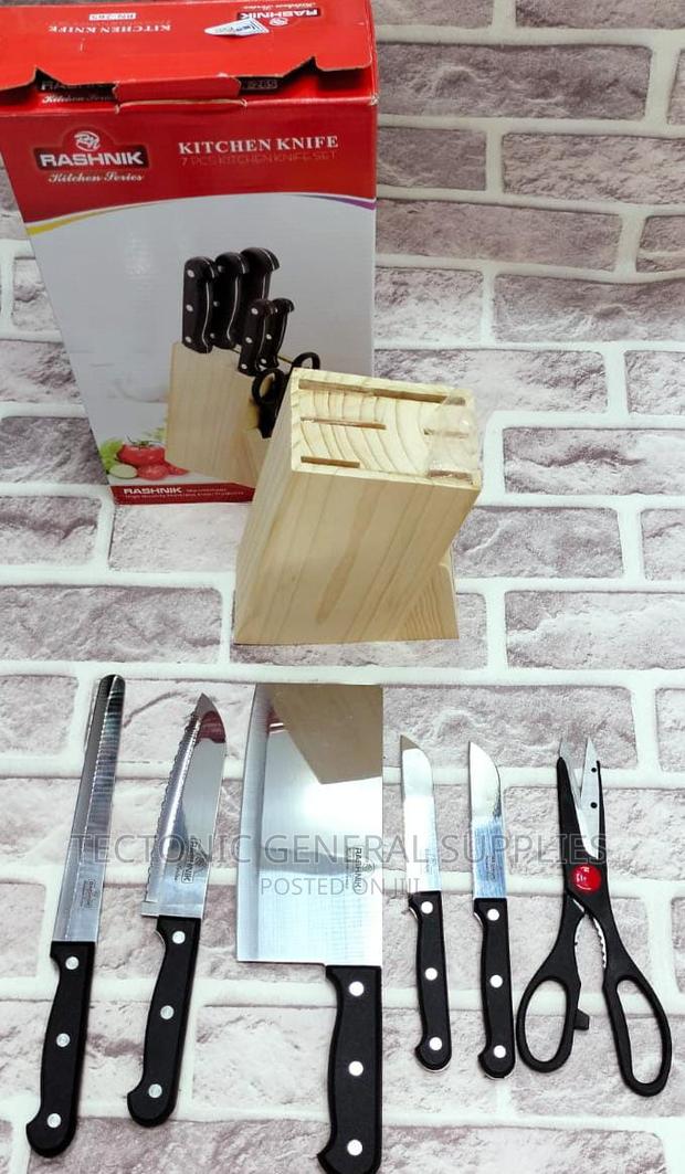 7pc Knife Set With Black Handles - thumbnail 3