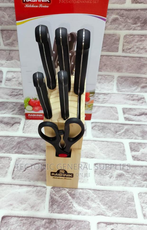 7pc Knife Set With Black Handles - thumbnail 4