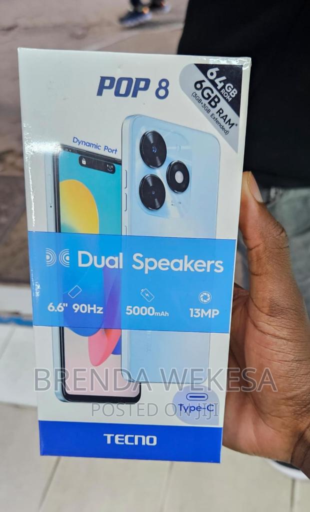 New Tecno Pop 8 64 GB White - main view