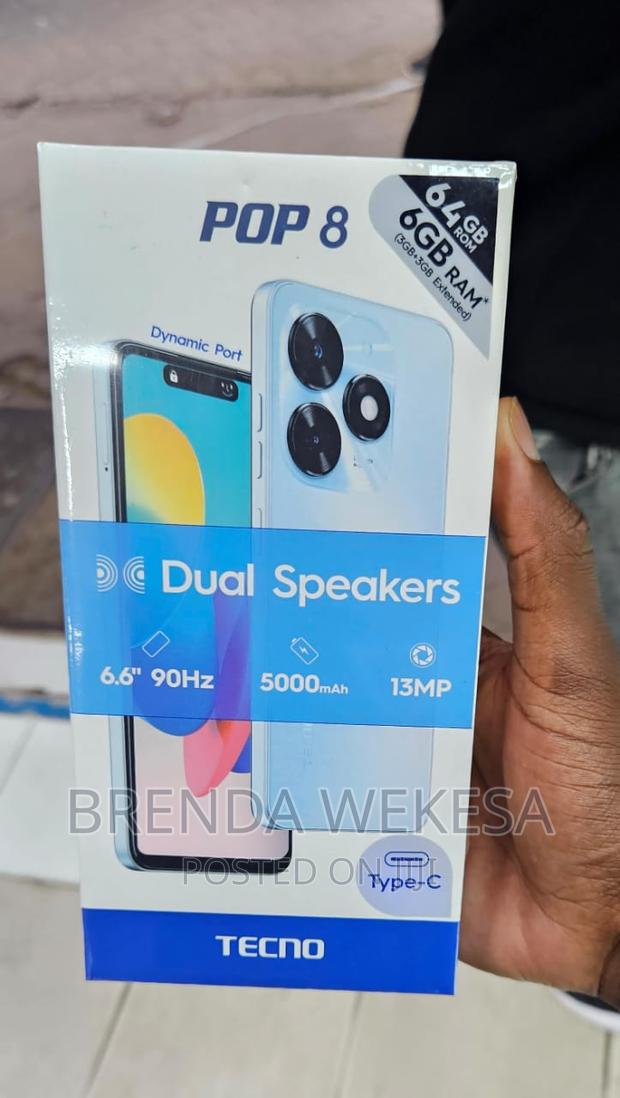 New Tecno Pop 8 64 GB White - thumbnail 3