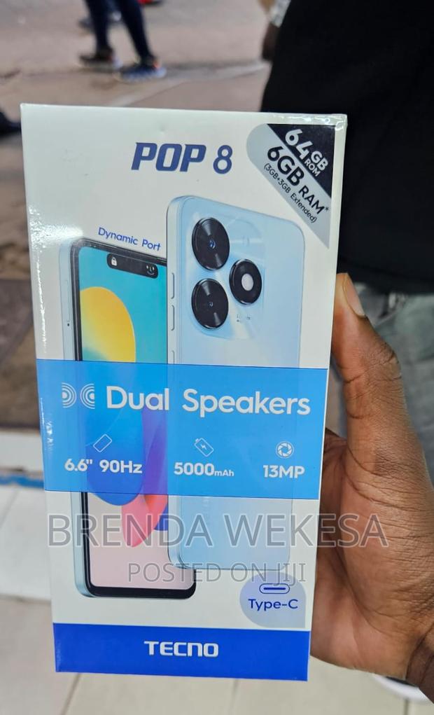 New Tecno Pop 8 64 GB White - thumbnail 4
