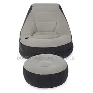 Inflatable Lounge Chair With Cup Holder and Ottoman Set