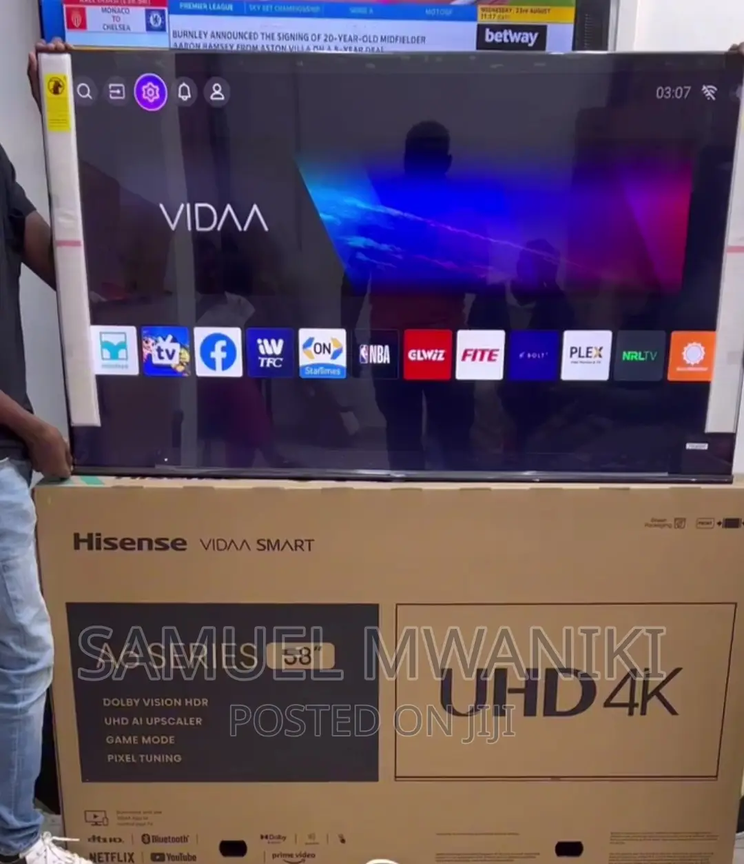 Hisense 58” Uhd Smart Frameless Tv Youtube Netflix