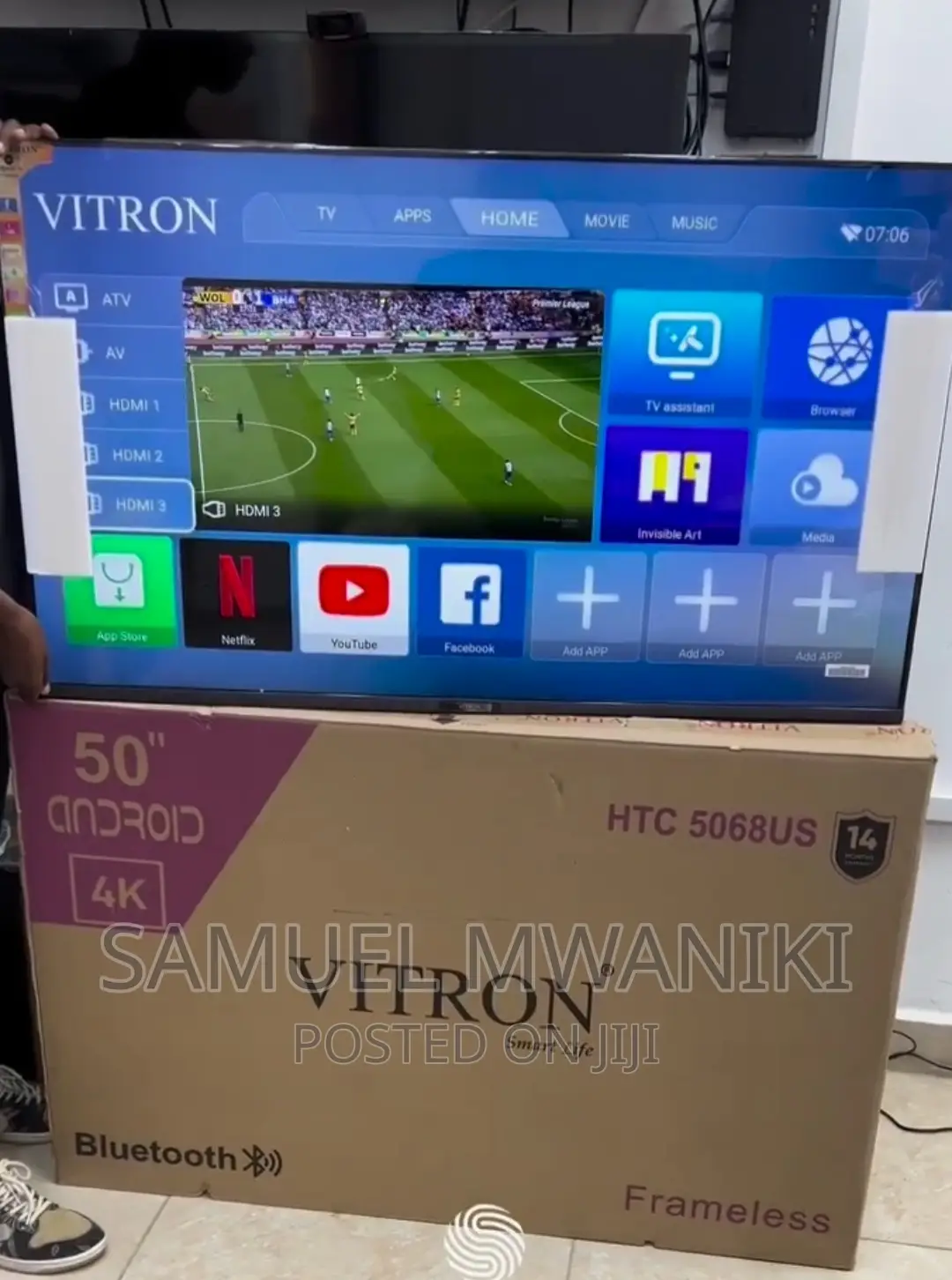 Vitron 50" Uhd Android Tv Frameless Design With Netflix