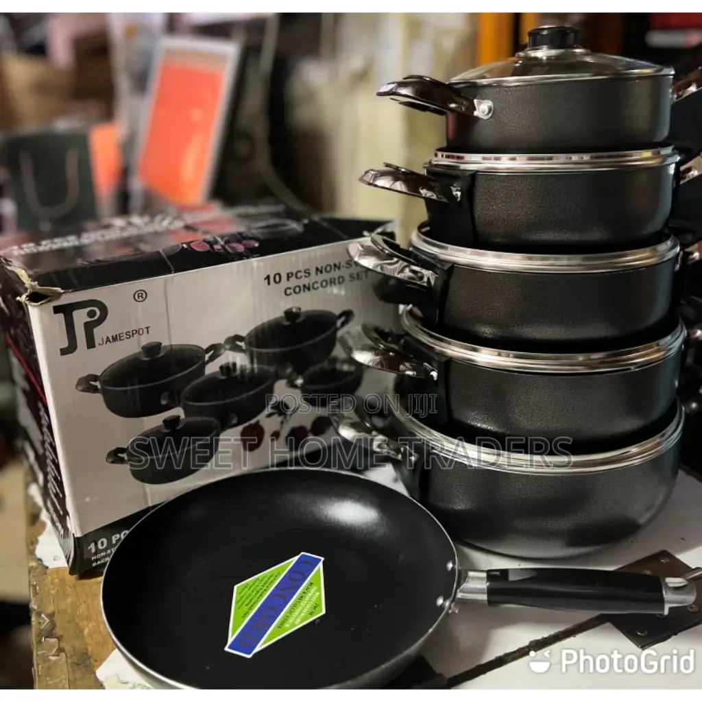 JP 10PCS Pot Aluminum Cookware Set Non-Stick + 1PCS Fry Pan