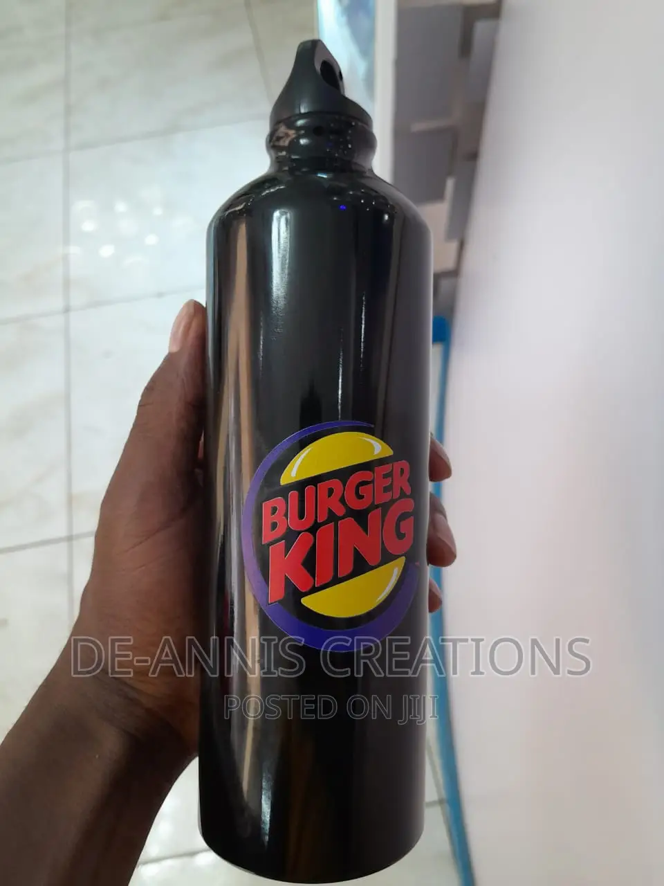 Branded Black 750ml Water Bottle