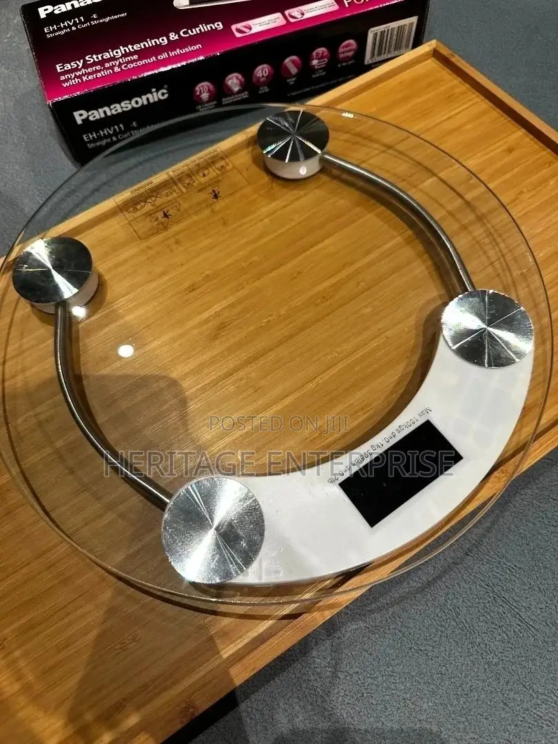 Weighing Bathroom Scale Digital 180 Kg Round Glass