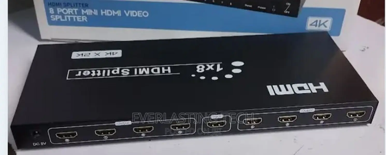 .HDMI Splitter 1 in 8 Out 1×8 / 8 Port Eight Outputs Distrib