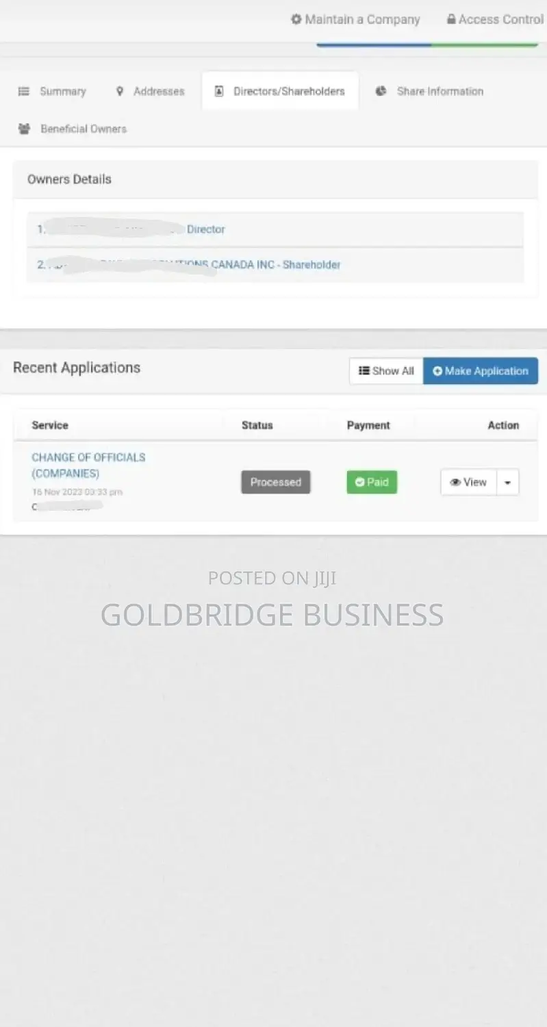 Removal/Addition of Company Director