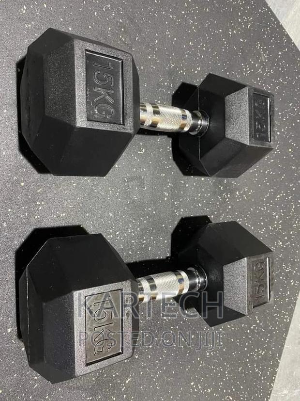 2-15kg Hexagon Dumbells - main view