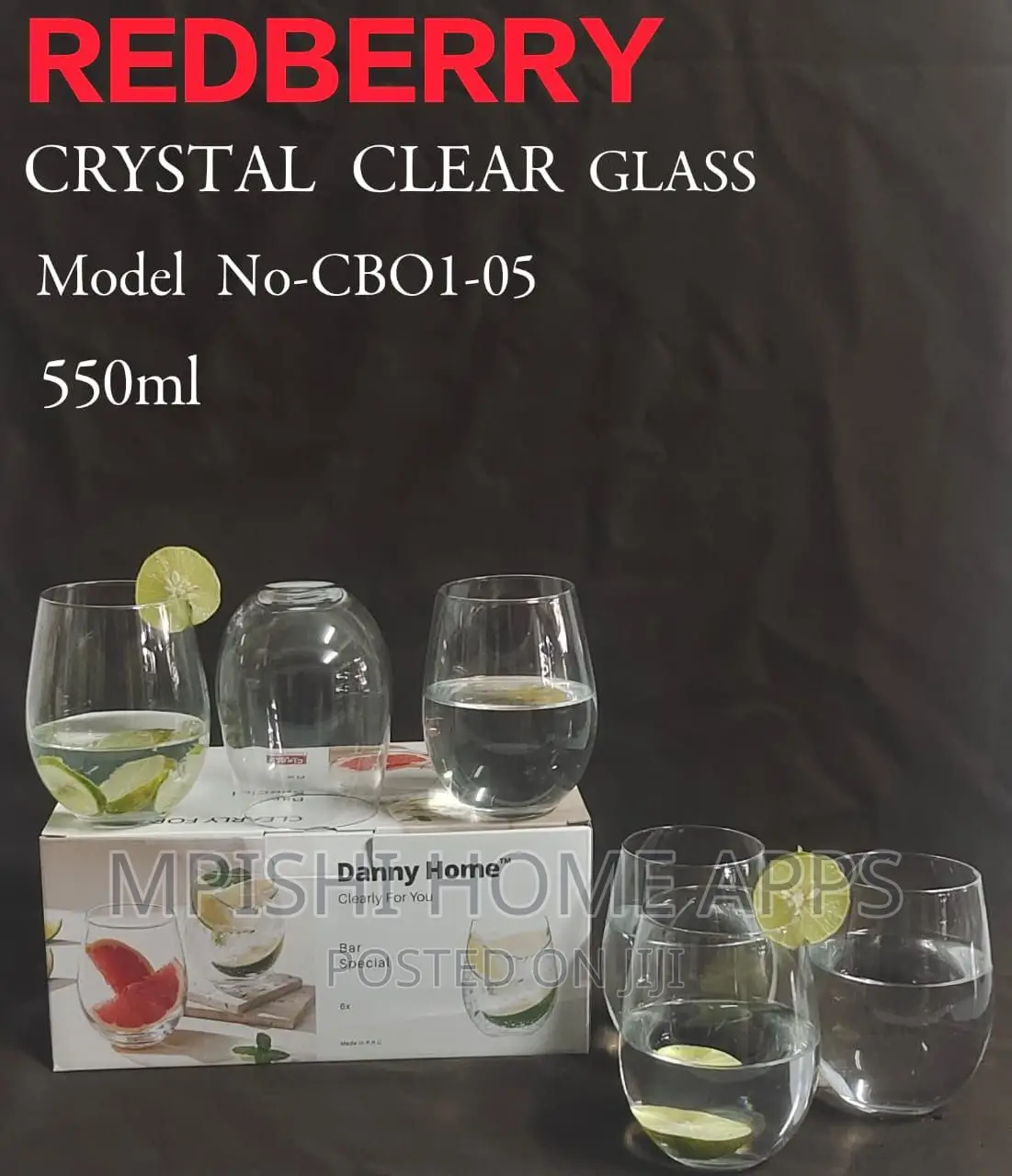 Stemless Wine Glasses 550ml