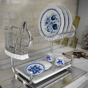 Dish Rack - 2 Tier - With Drain Board.