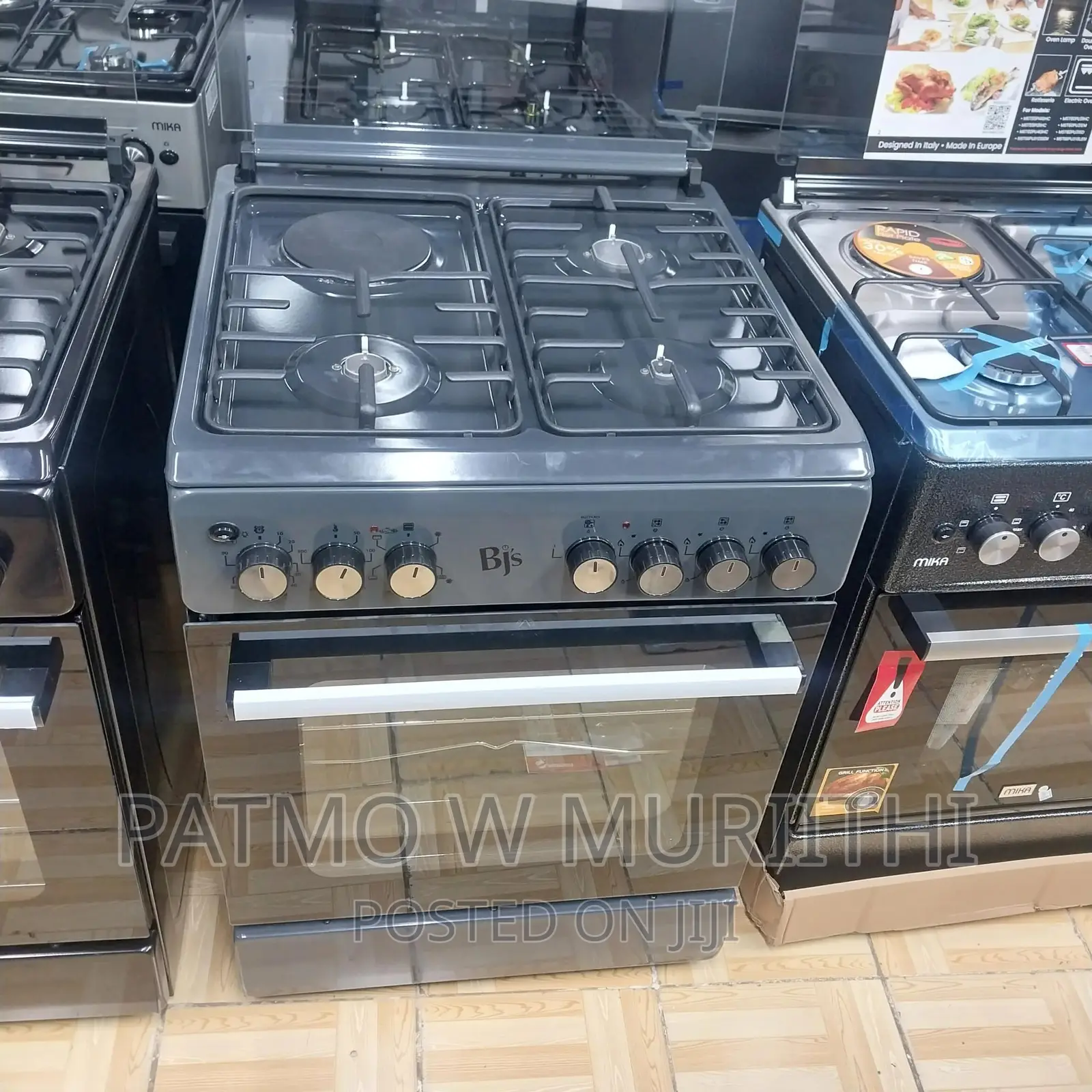 Bj's Standing Oven Cooker Grey 3+1 60*60 Electric Oven