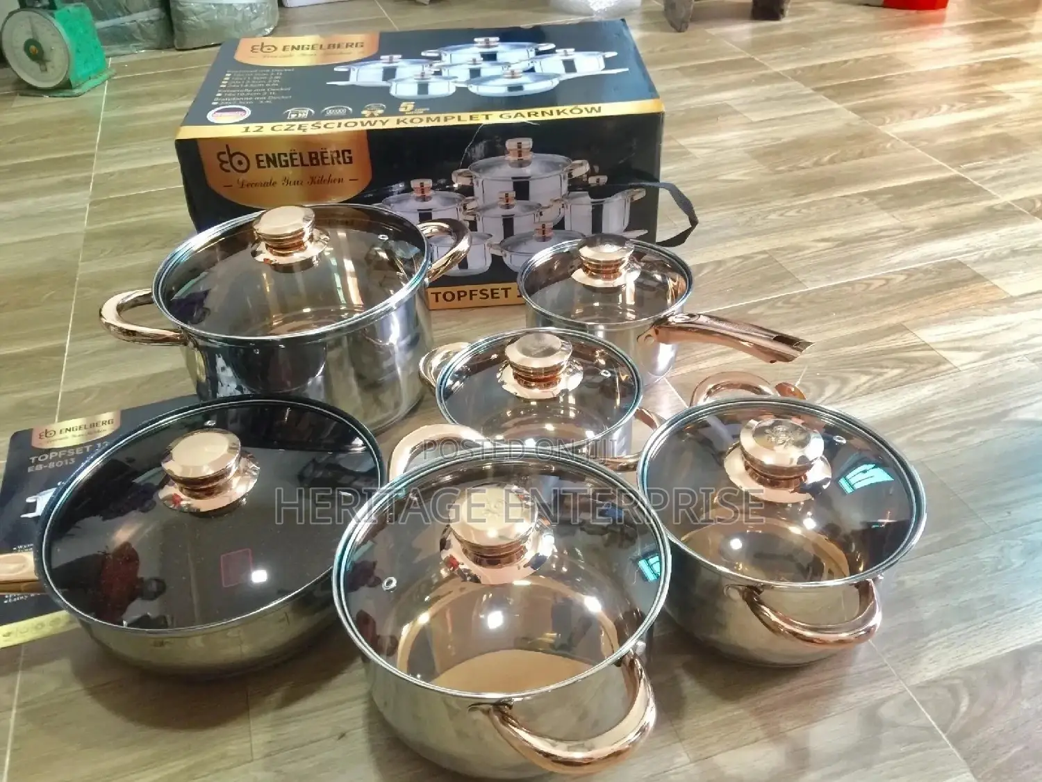 Cookware, Engelberg Stainless Steel ,12pcs Cookware Set.