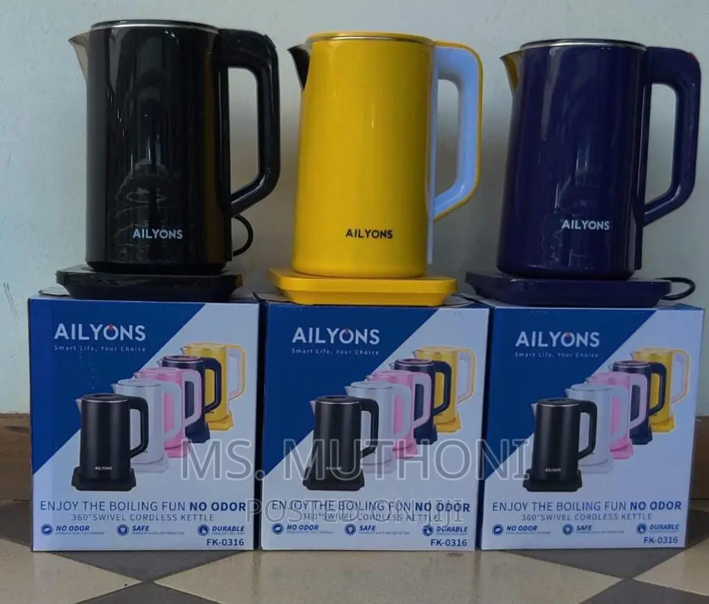 Ailyons Kettle 1.8ltrs Yellow ,Navy Blue,Black, White