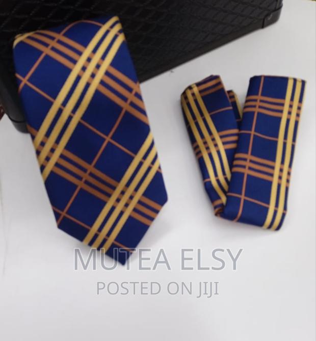 Yellow Stripped Checked Tie Sets - main view