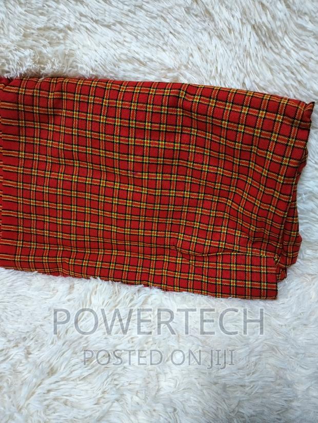 5 by 6 Maasai Shuka Throw Fleece Blanket / Red.