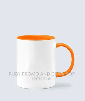 Orange Two Tone Ceramic Latte Mug
